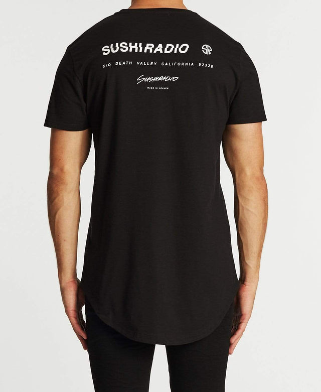 Sushi Radio Death Valley Dual Curved T-Shirt Jet Black