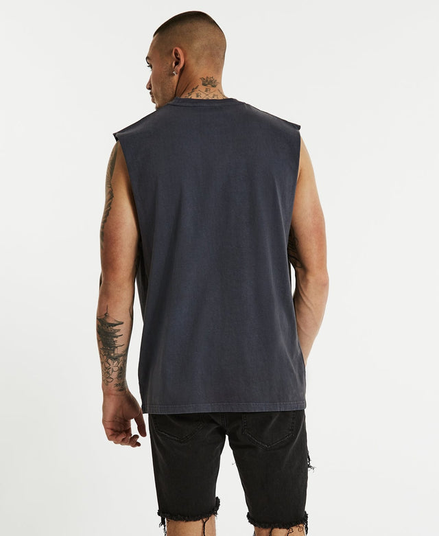 Sushi Radio Desire Rock Fit Muscle Tee Pigment Navy