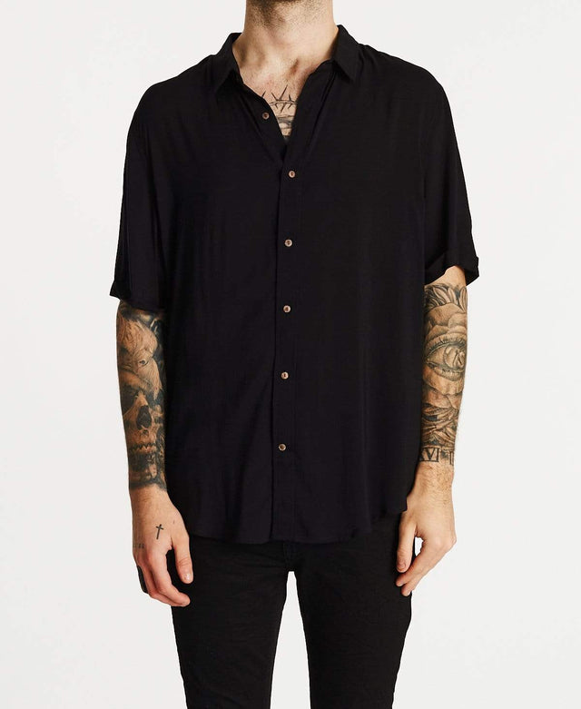 Sushi Radio Drift Standard Short Sleeve Shirt Jet Black