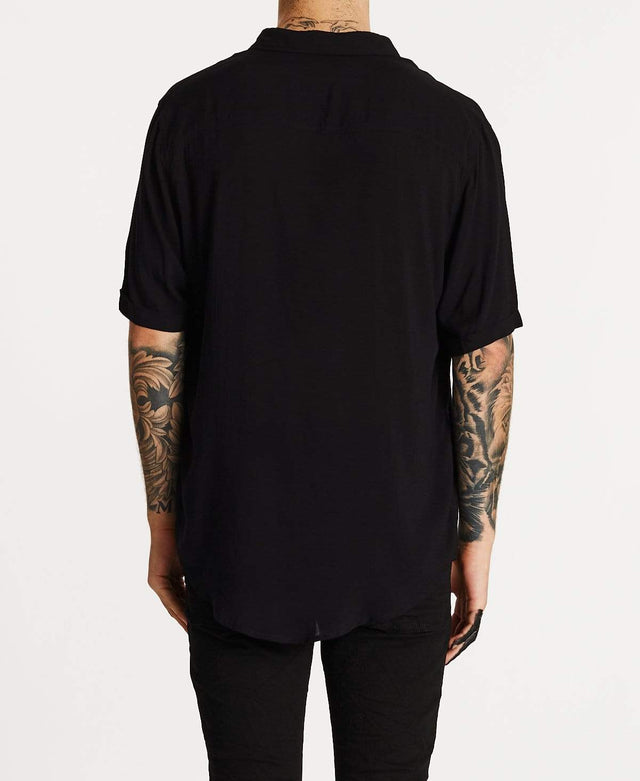Sushi Radio Drift Standard Short Sleeve Shirt Jet Black