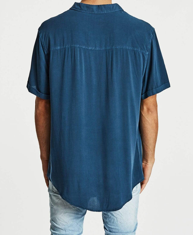 Sushi Radio Faded Out Standard Short Sleeve Shirt Pigment Petrol Blue