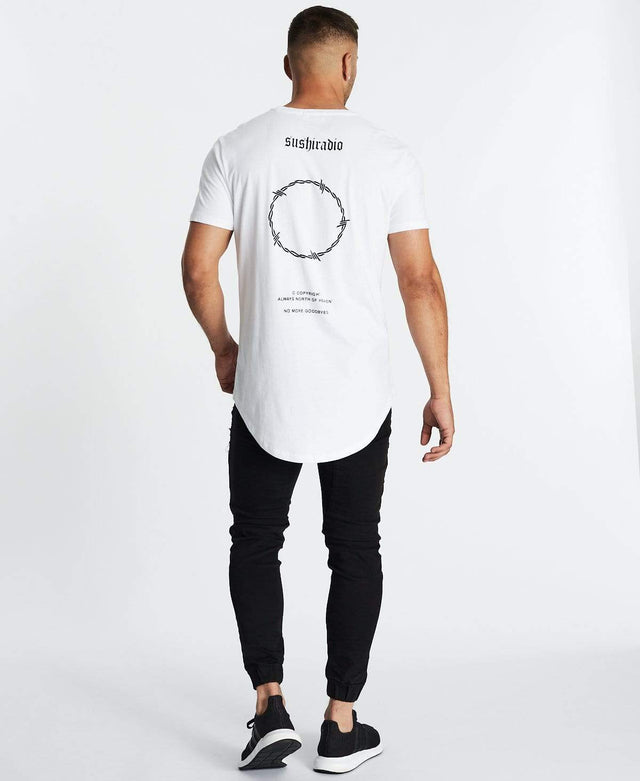 Sushi Radio Goodbyes Dual Curved T-Shirt White