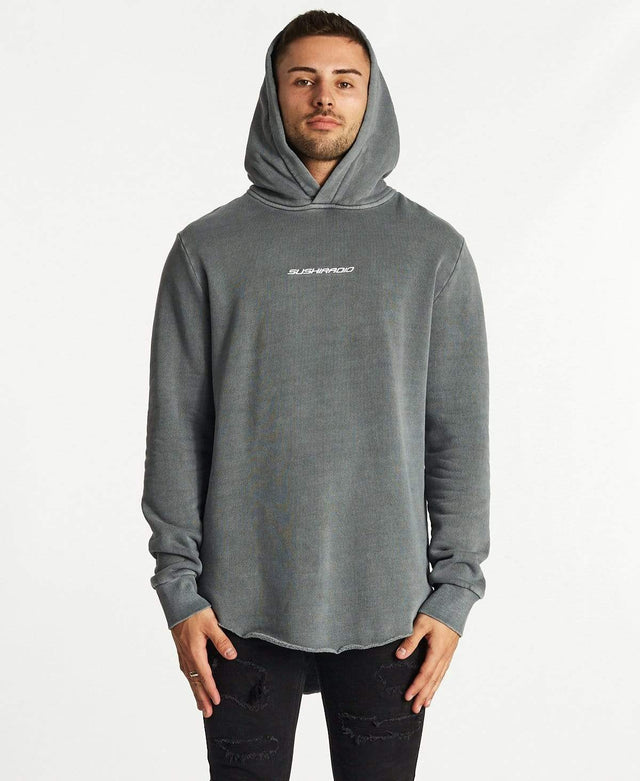 Sushi Radio Life Line Dual Curved Hoodie Pigment Charcoal