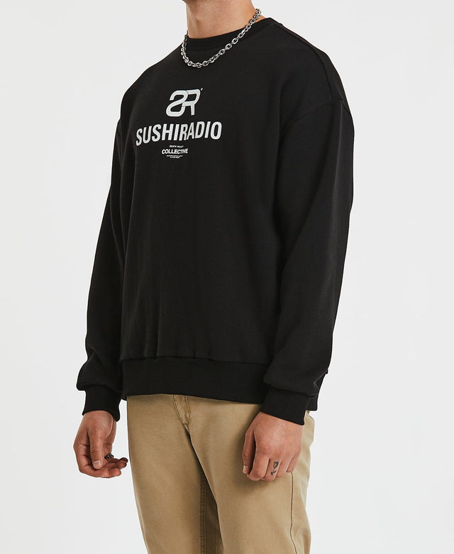 Sushi Radio Megalith Relaxed Fit Jumper Jet Black