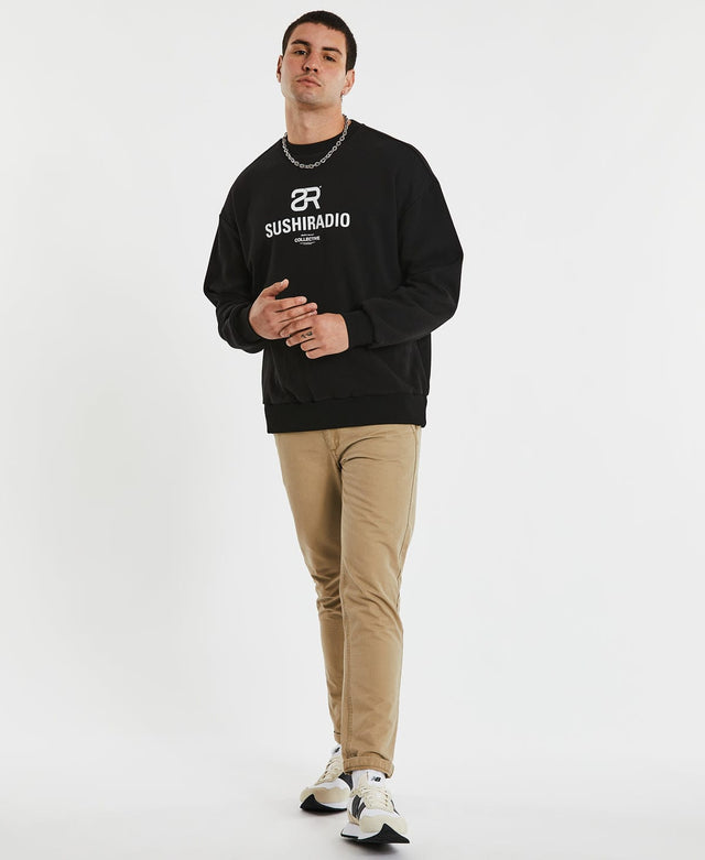 Sushi Radio Megalith Relaxed Fit Jumper Jet Black
