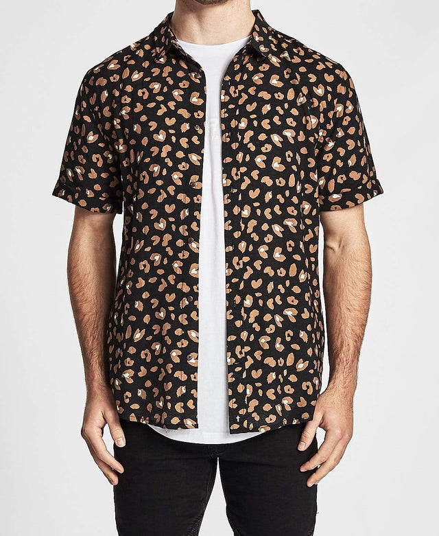 Sushi Radio Primitive Short Sleeve Casual Shirt Leopard