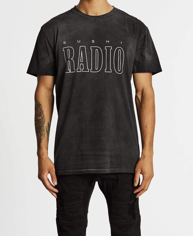 Sushi Radio Rewrite History Relaxed Fit T-Shirt Metal Black