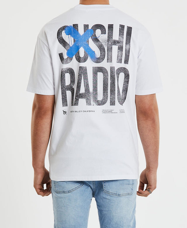 Sushi Radio Run Riot Box Fit T-Shirt Optical White
