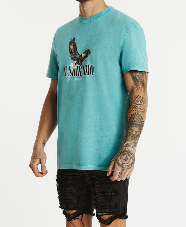 Sushi Radio Statue Relaxed T-Shirt Pigment Nile Blue