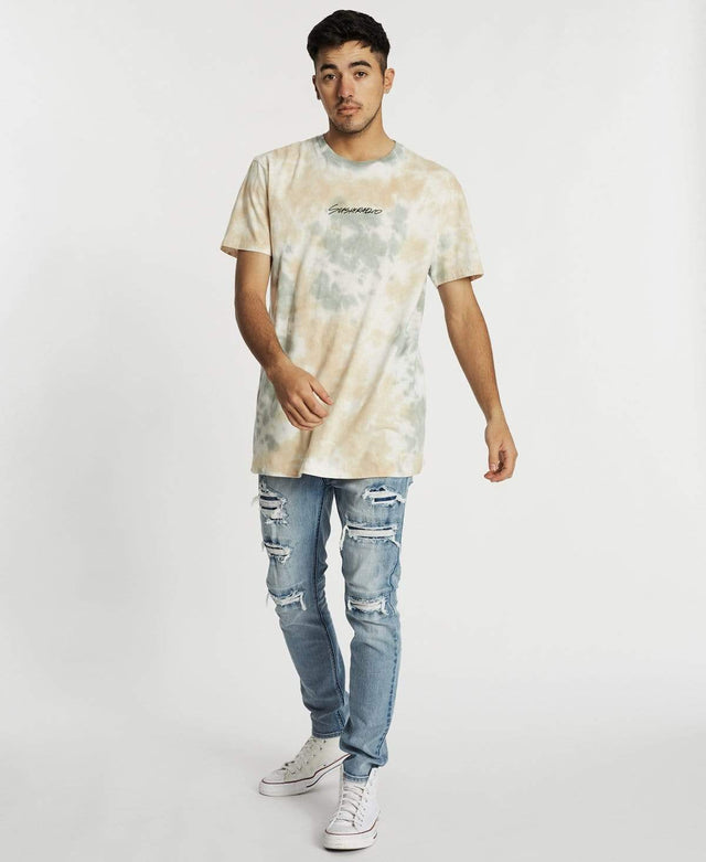 Sushi Radio Vapour Relaxed Tee Tie Dye Sage/Beige
