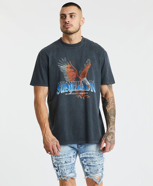 Sushi Radio Wings Relaxed T-Shirt Pigment Anthracite Black