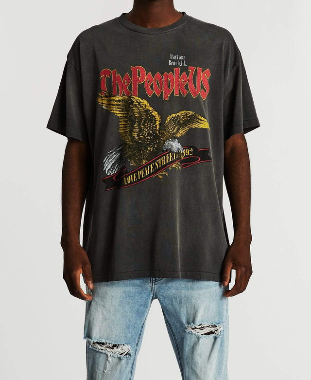The people vs Eagle Prey Vintage T-Shirt Smashed Black