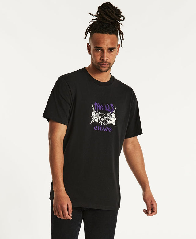 Thrills Chaos Skull Merch Fit T-Shirt Washed Black