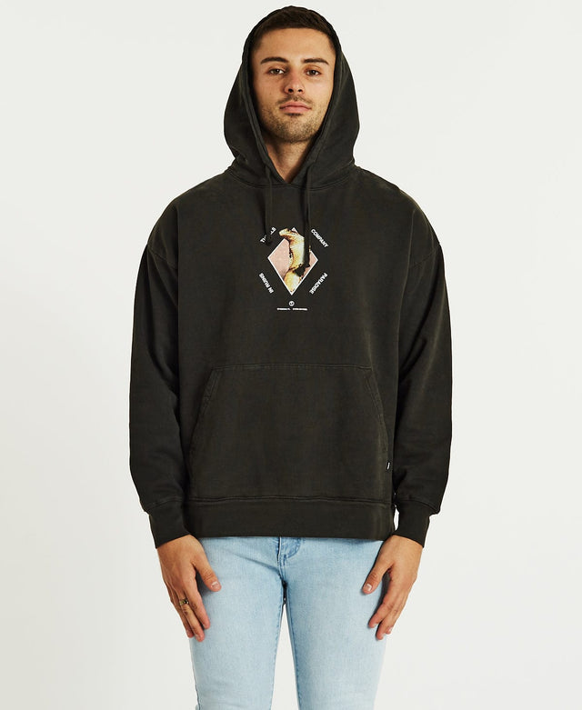 Thrills Delirium Slouch Pull On Hoodie Oil Green