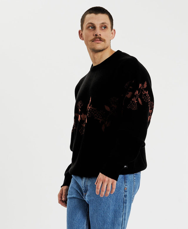 Thrills Harness Your Powers Crew Knit Jumper Black