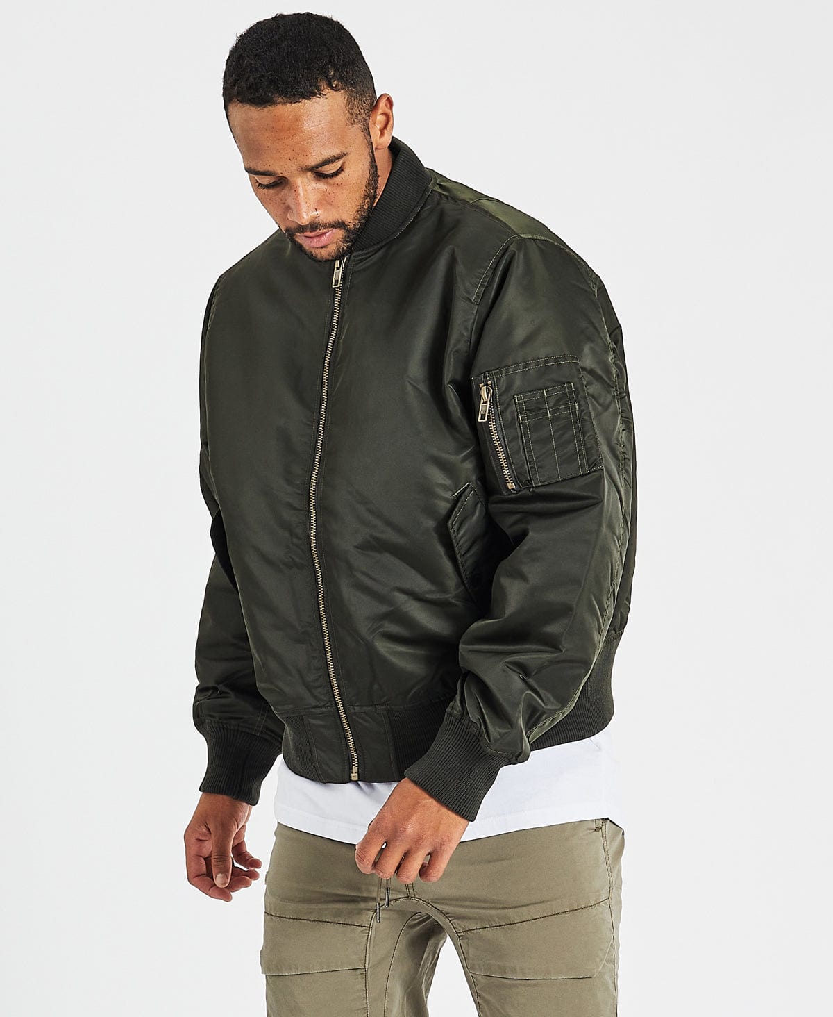 Green and black 2025 bomber jacket