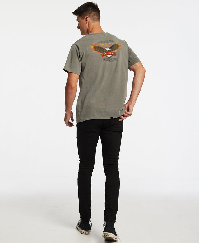 Thrills Wings Of Fire Merch Fit T-Shirt Washed Grey