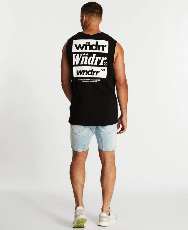WNDRR ICONS MUSCLE TOP Black