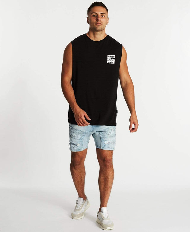 WNDRR ICONS MUSCLE TOP Black