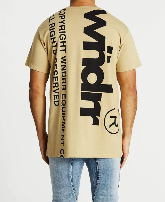 WNDRR Offset Custom Fit T-Shirt Tan
