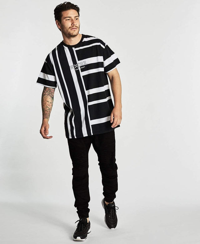 WNDRR Rift Stripe Custom Fit T-Shirt Black/White