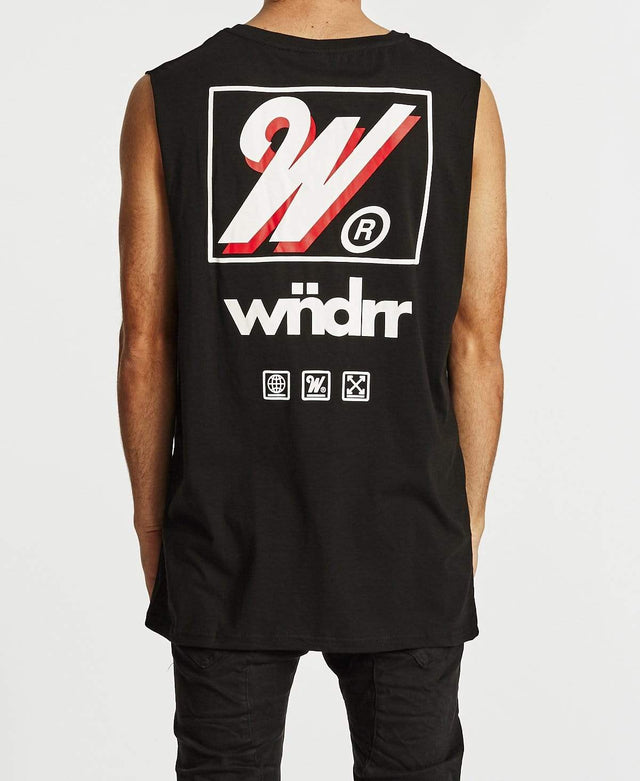 WNDRR Rockwell Muscle Top Black