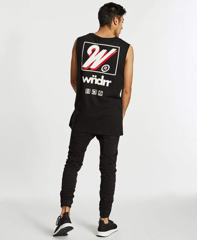 WNDRR Rockwell Muscle Top Black