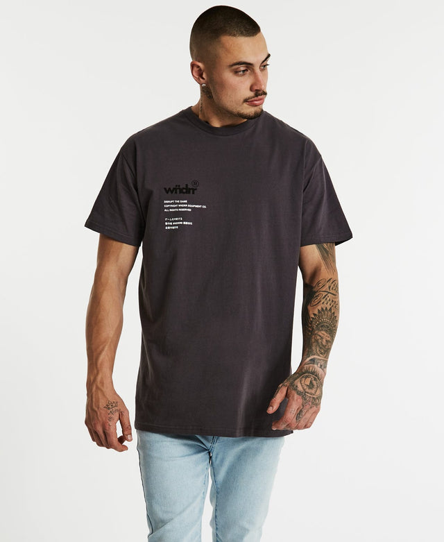 WNDRR Transcript Custom Fit T-Shirt Charcoal